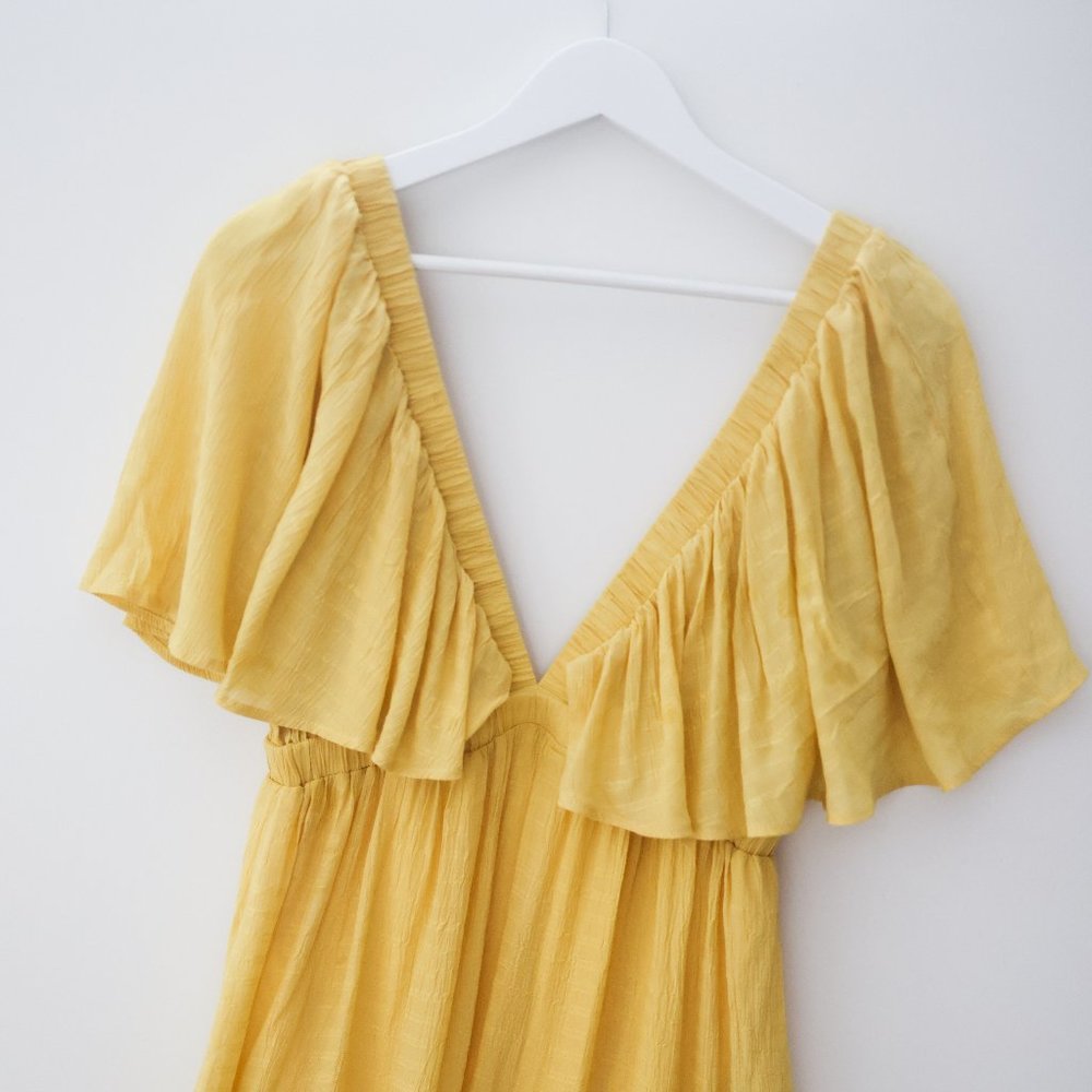 Yellow Ruffle Maxi Dress x Red Dress Boutique